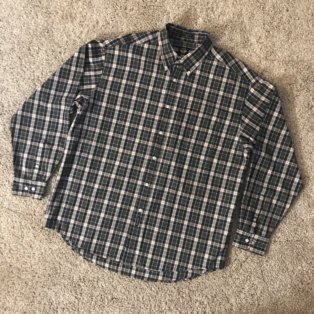 EUC Dockers Long-Sleeved Button-Down Plaid Shirt L